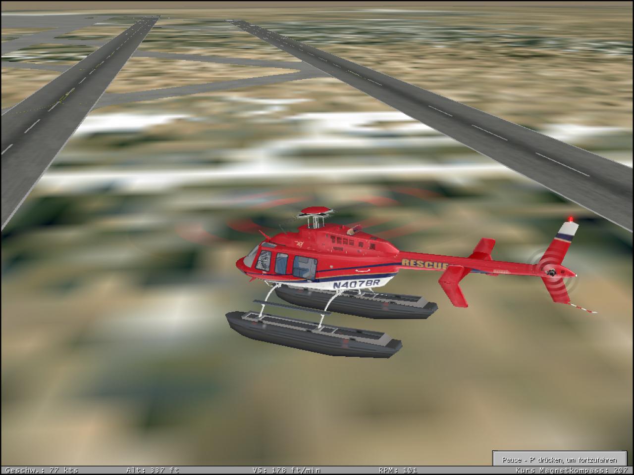 [26/11/2001] Freunde des Schwebeflugs kommen mit dem Bell 407 Helikopter voll auf ihre Kosten.