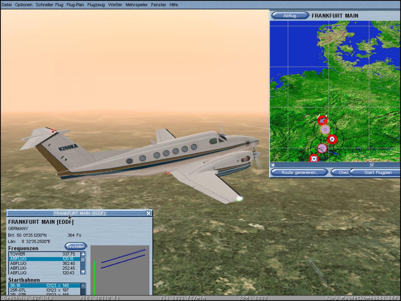 [26/11/2001] Alle wichtigen Flug- und Navigationsdaten können in interaktiven Infofenstern angezeigt und überprüft werden.