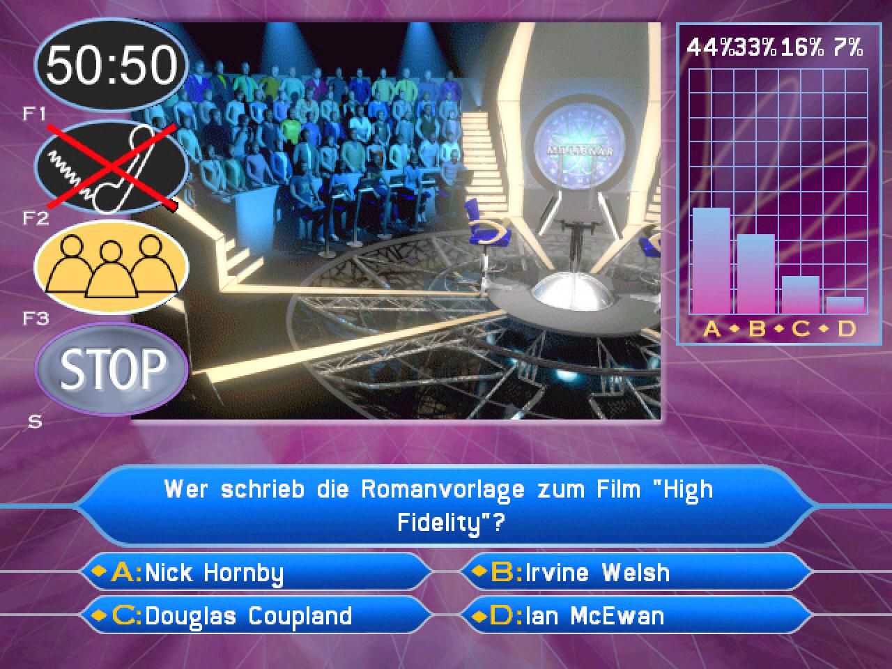 [22/01/2002] Dem Publikumsjoker darf man nicht blind vertrauen: Eidos hat 100 reale Personen befragt.