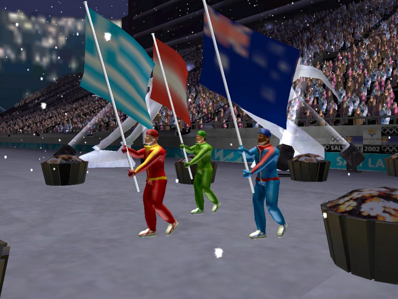 [10/02/2002] Der traditionelle Einmarsch der Fahnenträger sorgt gleich zu Beginn für Olympia-Feeling.