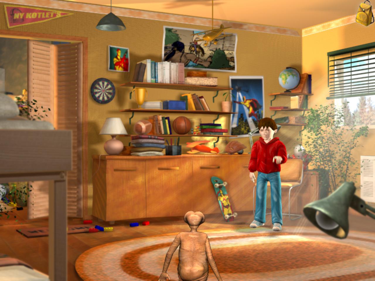 [26/05/2002] Der braune Klumpen vorne im Bild ist E.T. Mit der Maus lässt er sich im Schneckentempo vorwärts bewegen.