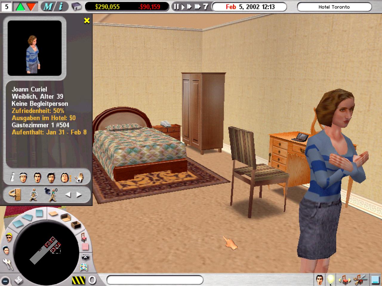 [13/06/2002] Man kann im Ego-Shooter-Stil durch sein Hotel laufen - ein spielerisch völlig nutzloses und wenig berauschendes Feature.