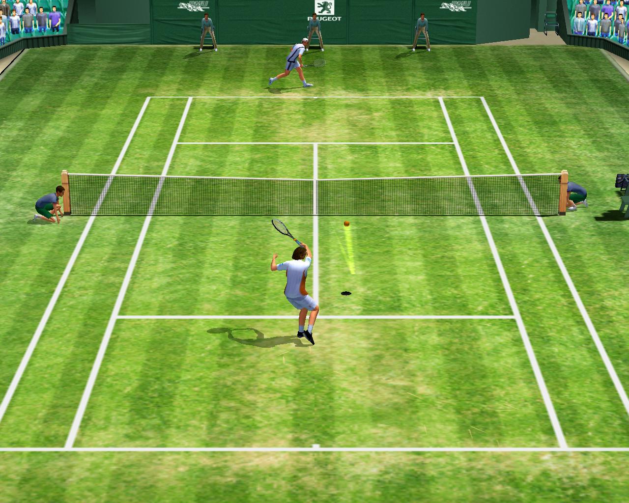 [20/06/2002] Auf dem Rasen von Wimbledon demonstriert Gustavo Kuerten perfektes Serve-and-Volley.