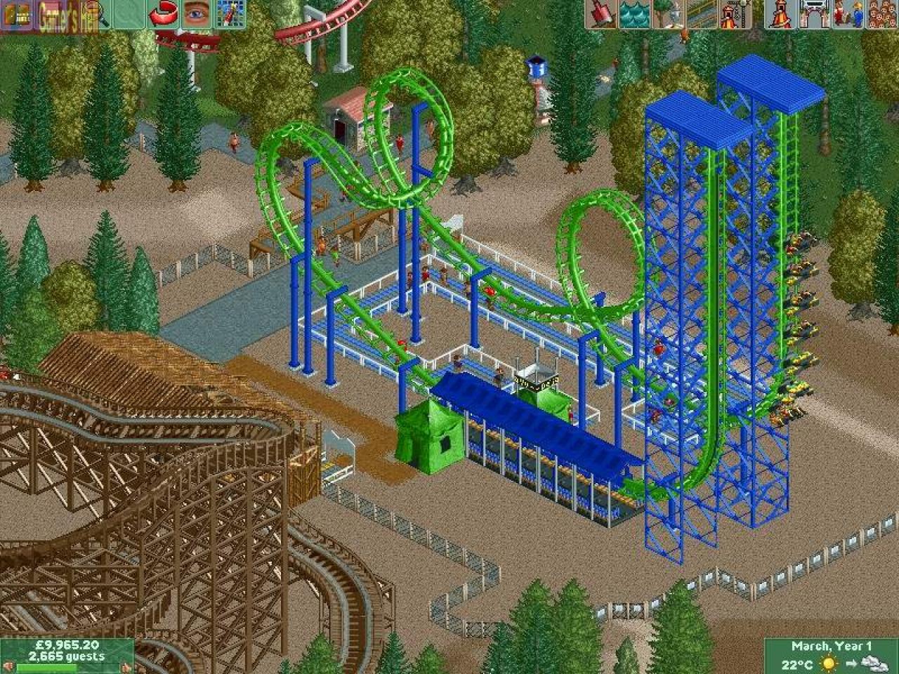 [05/06/2002] Bei Rollercoaster Tycoon läuft es wieder im Kleinen ab. Hier gehts um Achterbahnen.