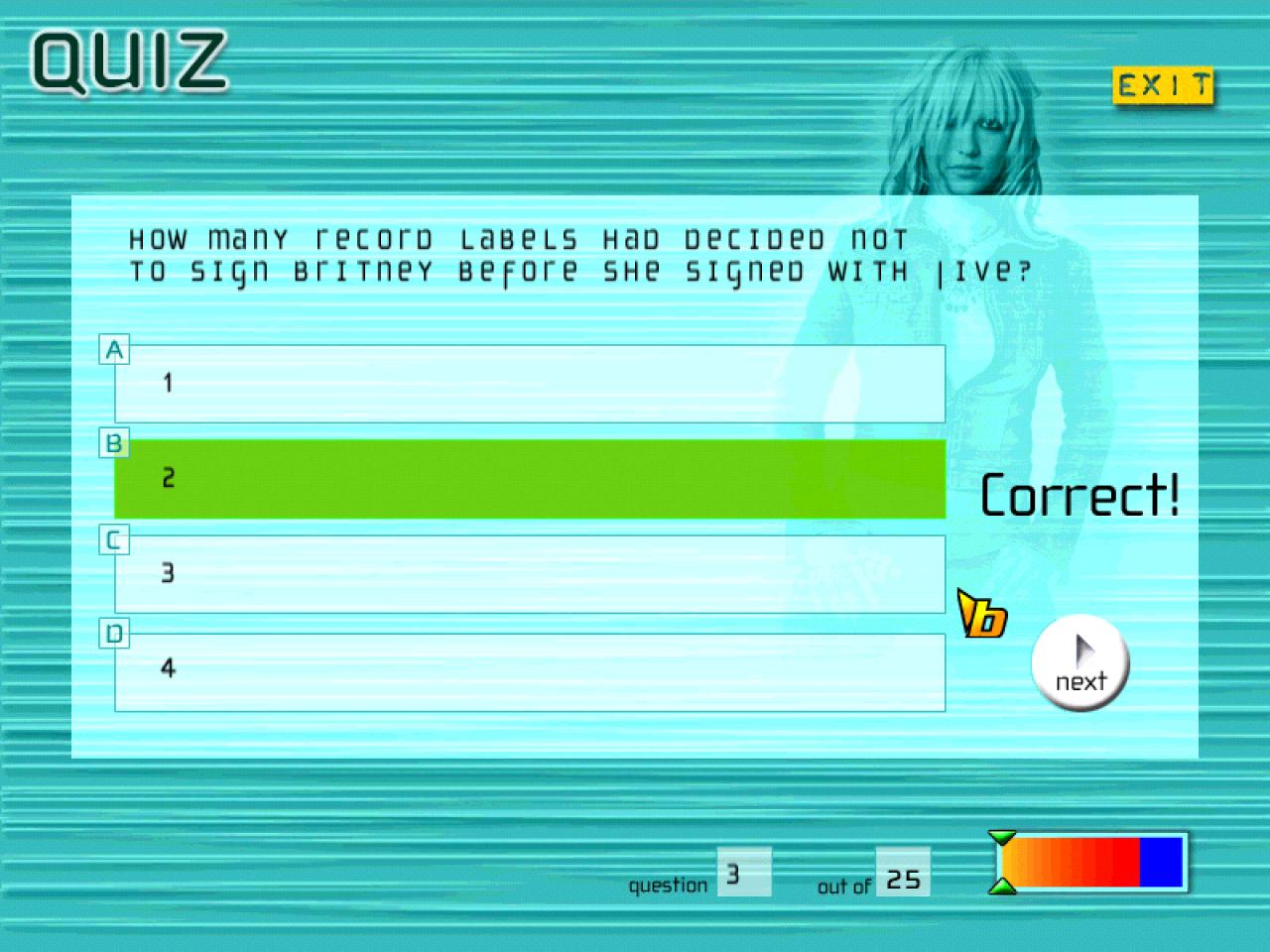 [31/07/2002] Ein Britney-Quiz für Britney-Fans. Normale Menschen verzweifeln an den Fragen.
