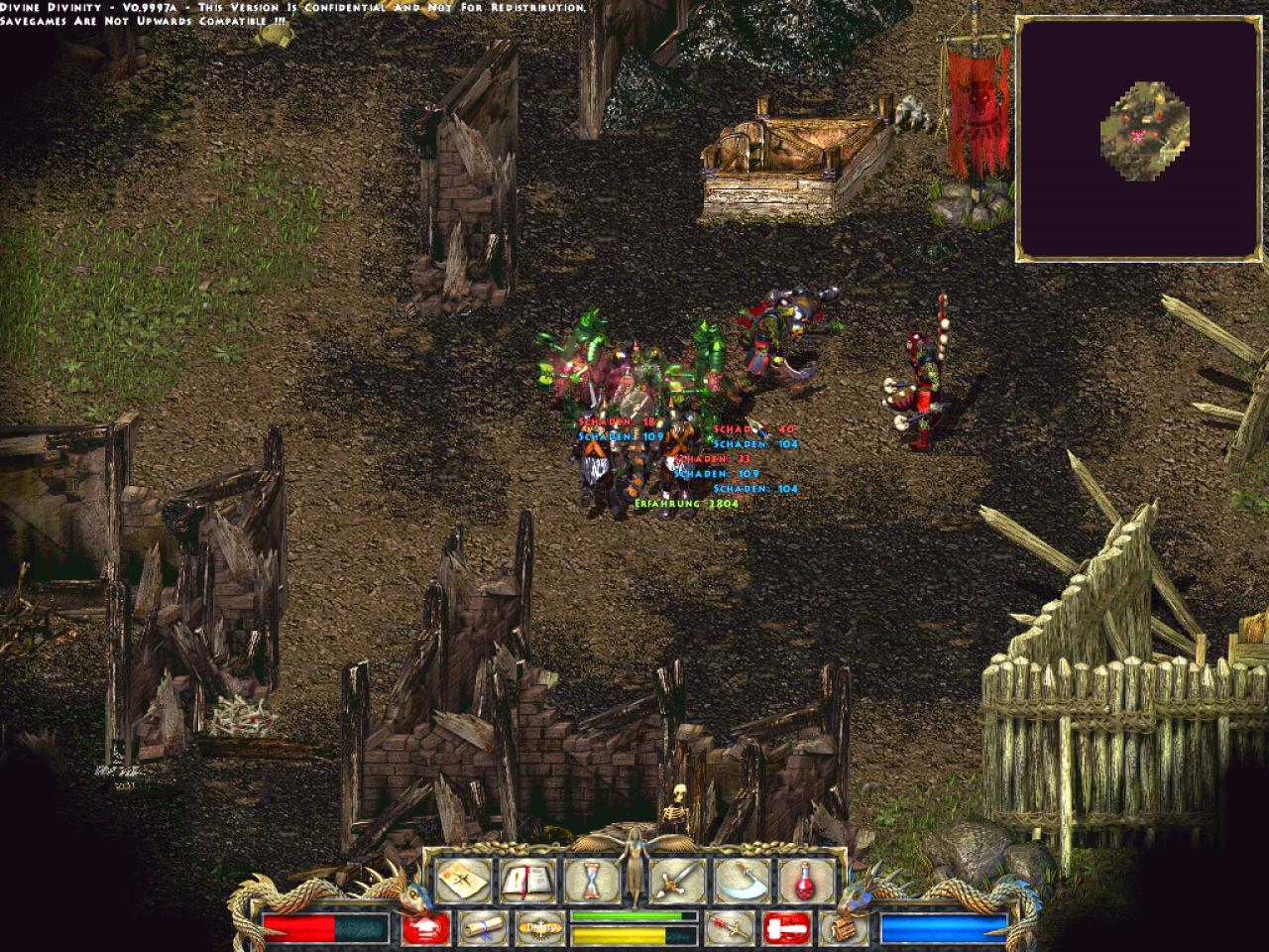 [31/07/2002] Mit den Orks hat unser Kämpfer leichtes Spiel: Einmal treffen, den Rest erledigt das Gift auf dem Dolch.