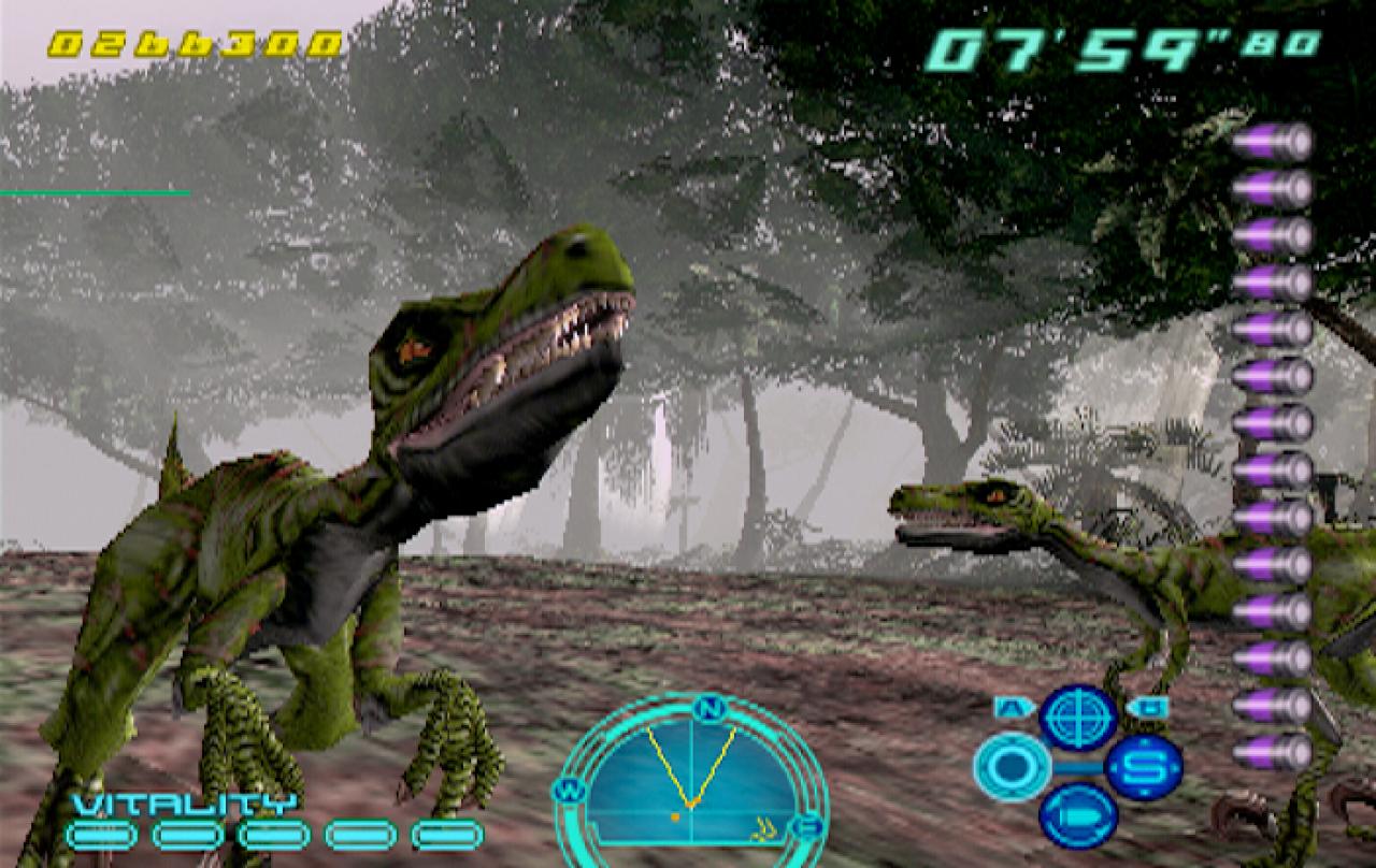 [08/08/2002] (2002) Freunde unkomplizierter Lightgun-Shooter sollte Dino Stalker ein Begriff sein. Der Titel war im Dino Crisis-Universum angesiedelt und versetzte den Spieler in die Rolle eines Piloten. Dieser flog einen Einsatz während des Zweiten Weltkriegs, fand sich dann aber plötzlich in einer prähistorischen Welt wieder. Veröffentlicht wurde Dino Stalker exklusiv für die PS2. 