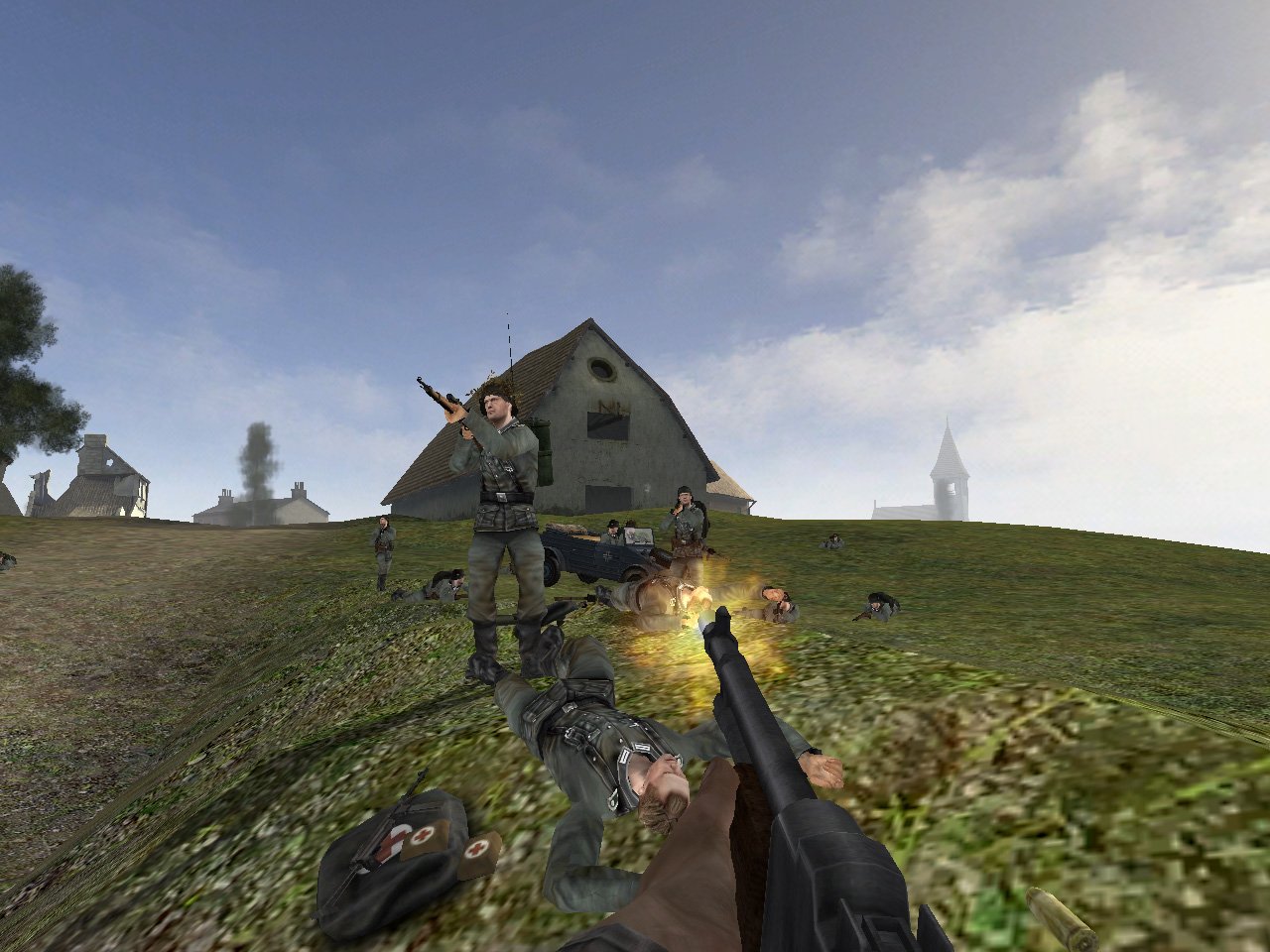 [17/10/2002] Bei den Herren auf diesem Gruppenfoto handelt es sich ausschließlich um Bots. In richtigen Online-Matches bekommen Sie Ihren Gegner selten so unmittelbar zu Gesicht.