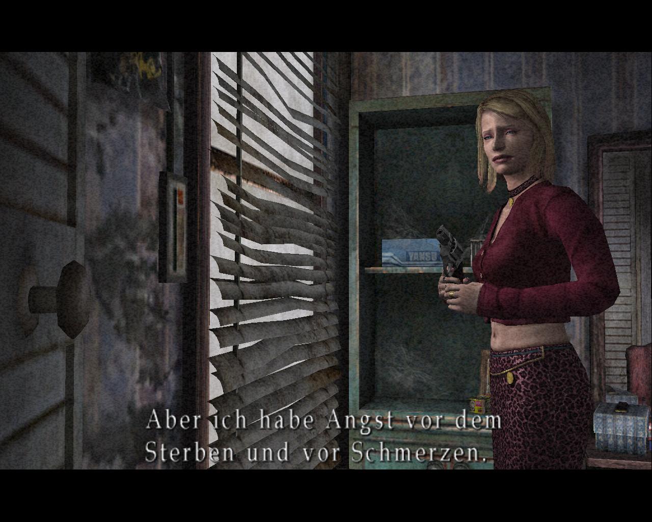 [10/02/2003] Maria macht dem Spieler Mut, indem sie zwei Minuten lang jammert und von grauenvollen Monstern erzählt. 