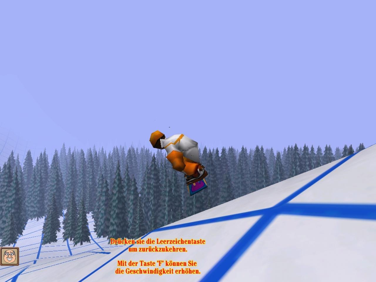 [14/02/2003] Rasant: Mit dem Snowboard über selbst erstellte Pisten und Berge zu fetzen, macht trotz der lächerlichen Grafik und des Ruckelns Spaß. Grund: die unkomplizierte Steuerung.