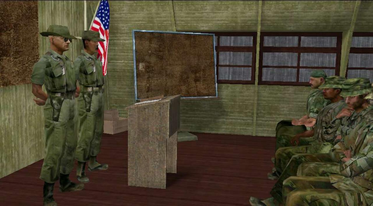 [07/04/2003] Die Einsatz-Briefings sind zwar nicht besonders aussagekräftig, tragen aber viel zur Atmosphäre bei.