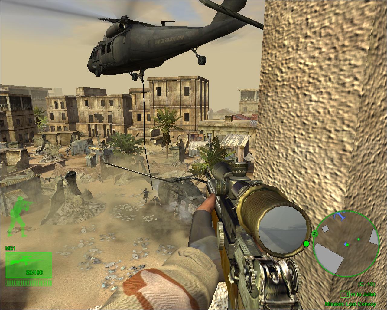 [13/05/2003] Der somalische Bürgerkrieg 1988 bis heute: Bereits der Film und das zugehörige Kriegsspiel Black Hawk Down (im Bild) thematisierten den Bürgerkrieg aus amerikanischer Sicht - absolut passend für die Call of Duty-Reihe.