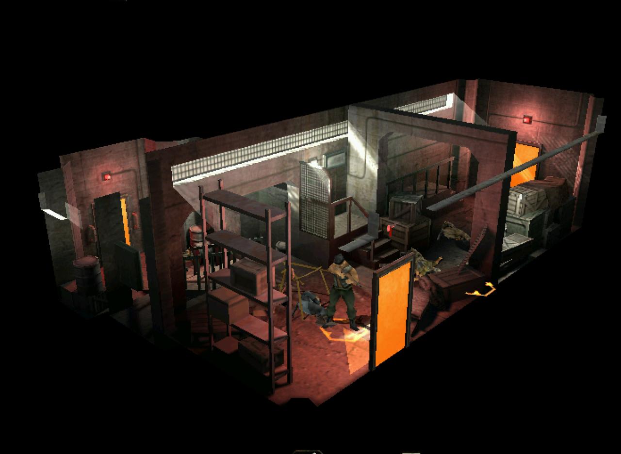 [22/10/2003] Betreten die Commandos Gebäude, wechselt die Ansicht von der Vogel- in eine echte 3D-Perspektive, die frei veränderbar ist.