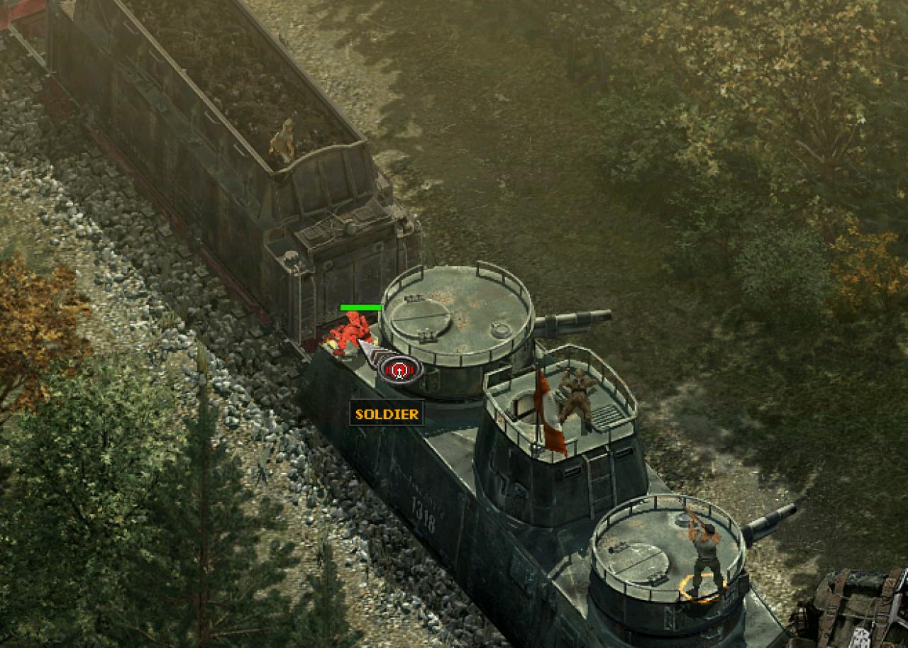 [22/10/2003] In einer der Missionen räumen Sie einen fahrenden Panzerzug leer. Die Deutschen müssen aussteigen.