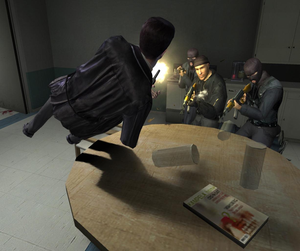 [26/11/2003] Besonders in den späteren Levels erweisen sich die Gegner als harte Nuss. Solche Schießereien überlebt man nur in Bullet Time.