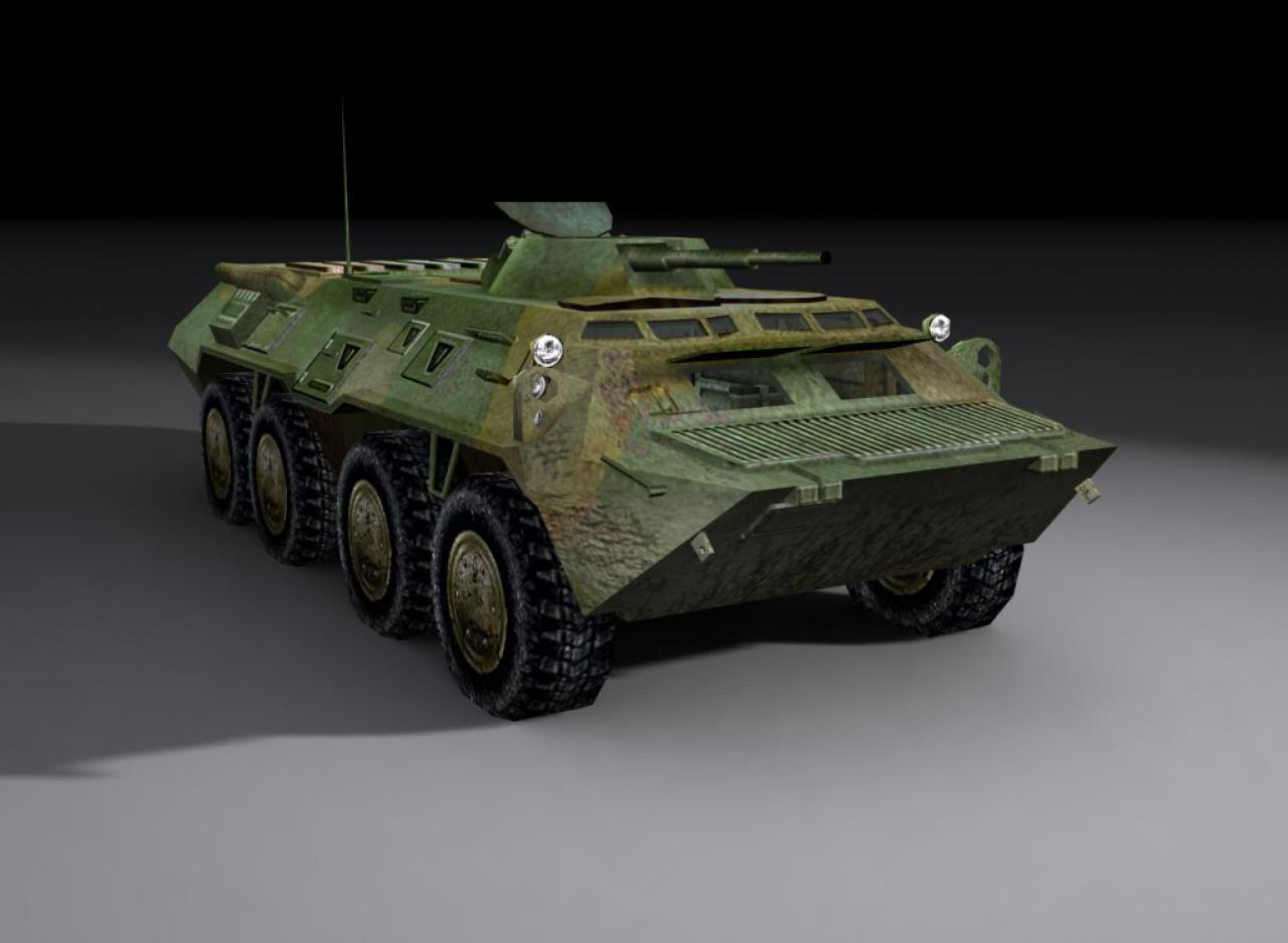 [28/06/2004] BTR-80 (Rebellen): Sein durchschlagskräftiges Geschütz macht den BTR-80 zum wertvollen Ergänzungsfahrzeug und Bodentransporter.