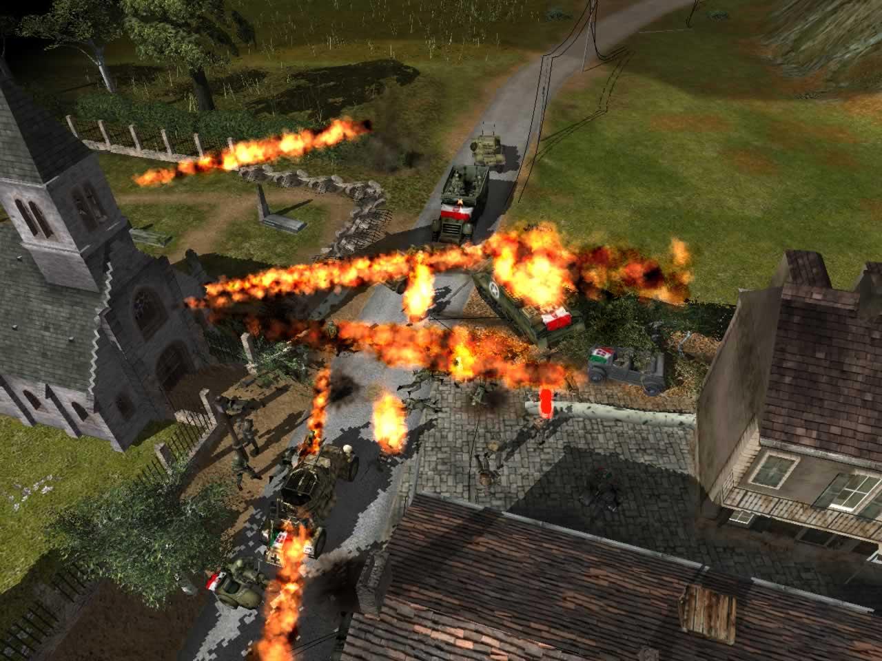 [13/08/2004] In der Kirche haben sich Flammenwerfer-Soldaten verschanzt.