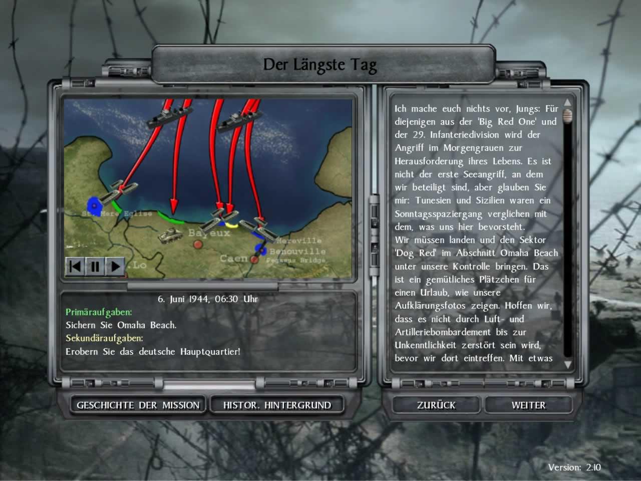 [13/08/2004] Dröge Textbotschaften leiten die Missionen ein.