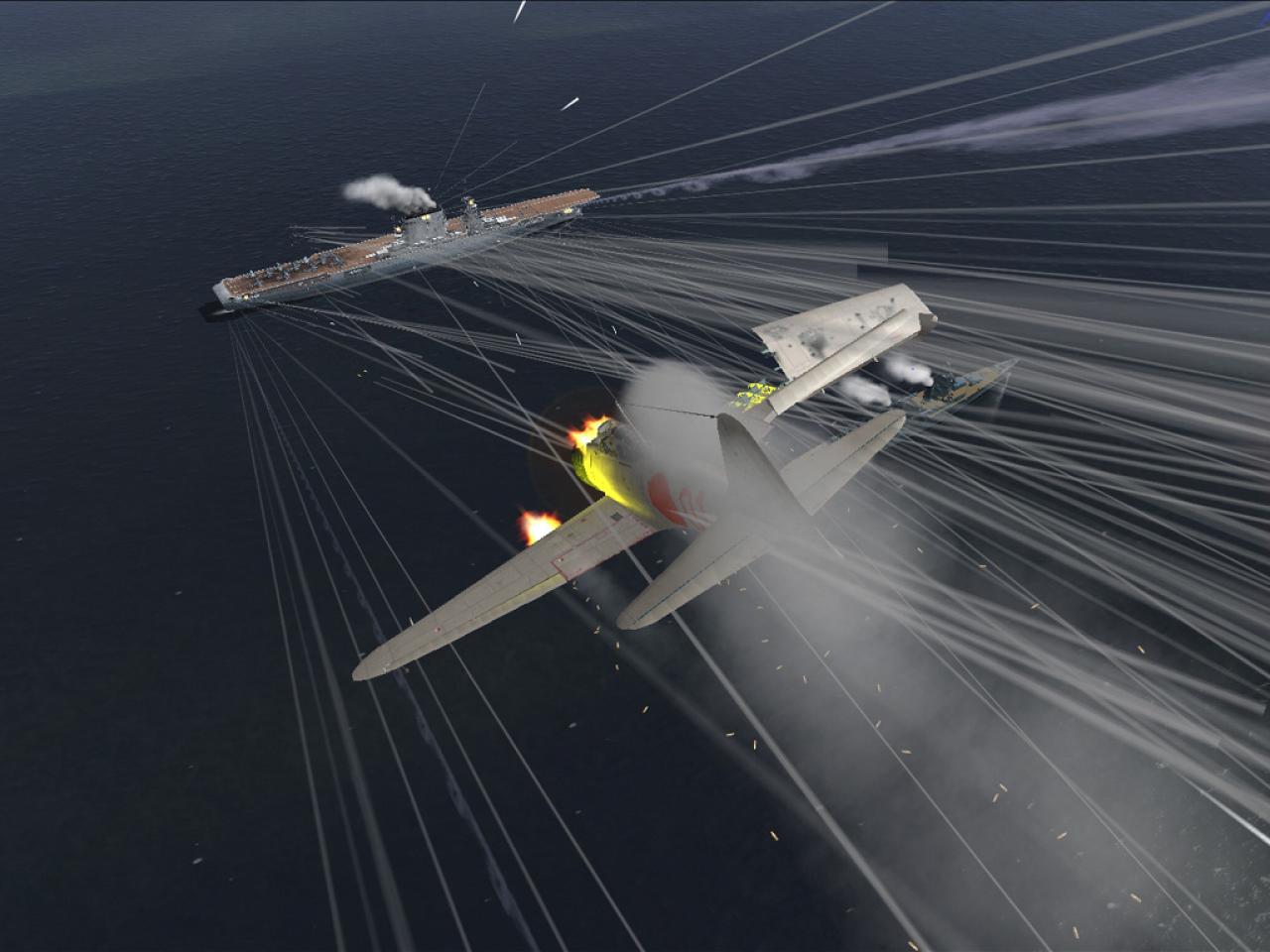 [27/08/2004] Im Dogfight-Modus von Pacific Fighters (2005) können sich bis zu 128 Spieler spannende Deathmatch-Duelle in der Luft liefern. 