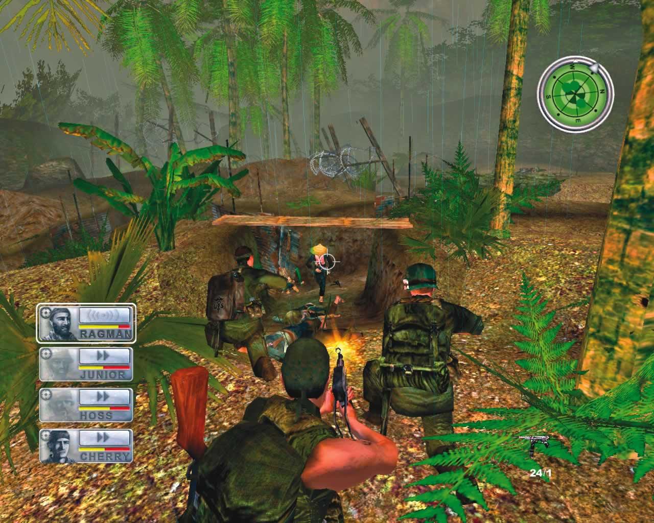 [22/10/2004] Mit vereinten Kräften vertreiben wir den Feind aus dem Schützengraben.