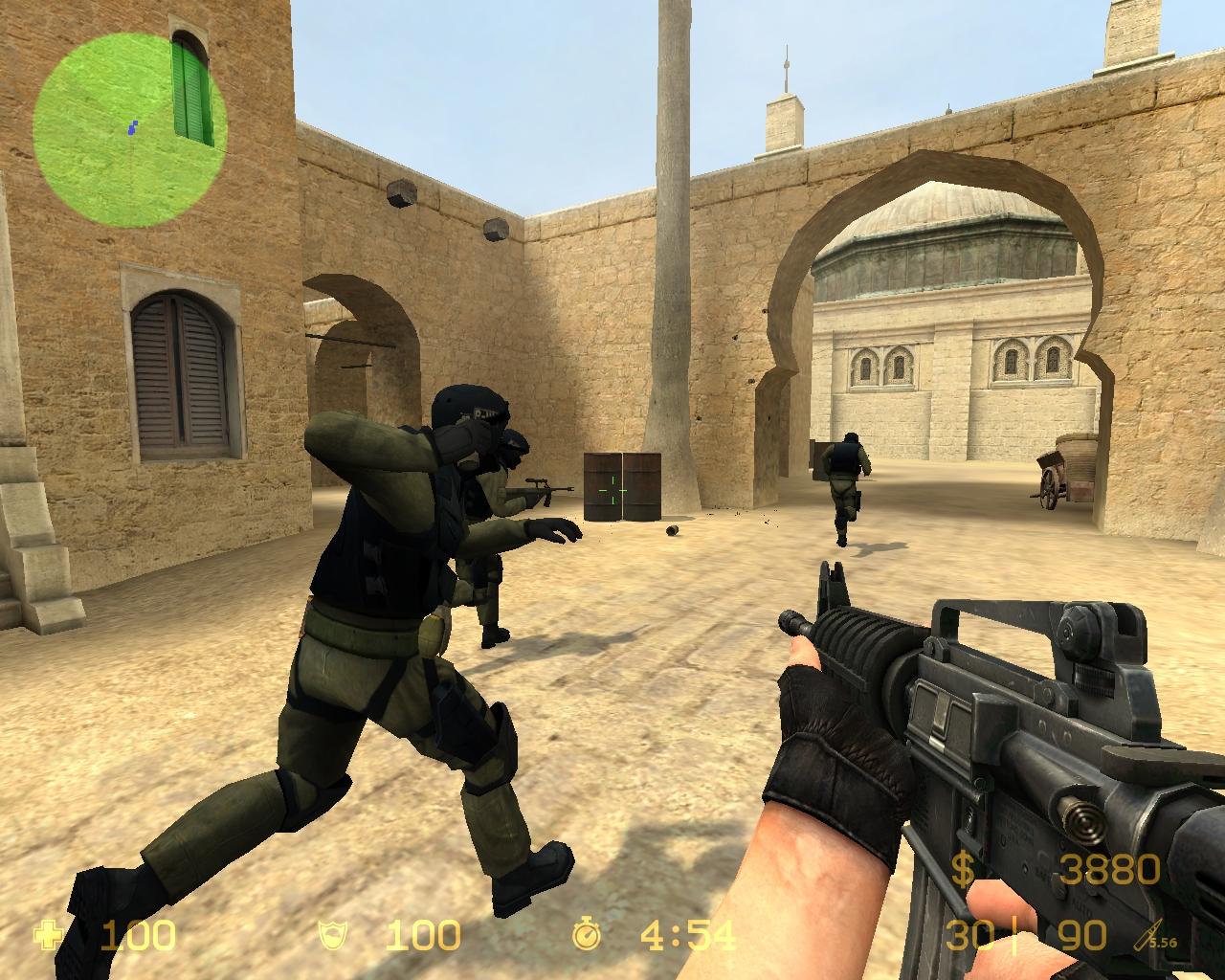 [06/10/2004] Hier sehen Sie die Stelle aus einer anderen Perspektive. Der Shot stammt von der Source-Engine-Variante von Counter-Strike. Die Bodentexturen könnten 1:1 übernommen worden sein.
