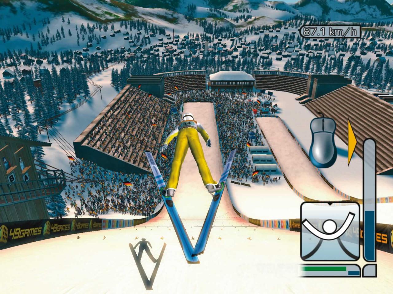 [14/12/2004] Die originalgetreu nachgebaute Weltcup-Schanze von Garmisch zählt zu den 39 im Spiel enthaltenen Austragungsorten.
