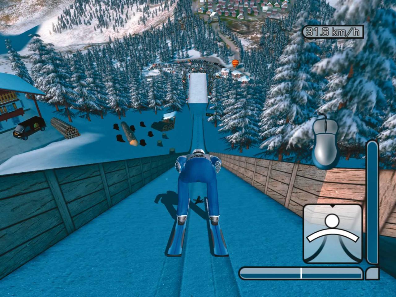 [14/12/2004] Für einen guten Absprung müssen Sie beim Anlauf mithilfe der Maus das Gleichgewicht halten.