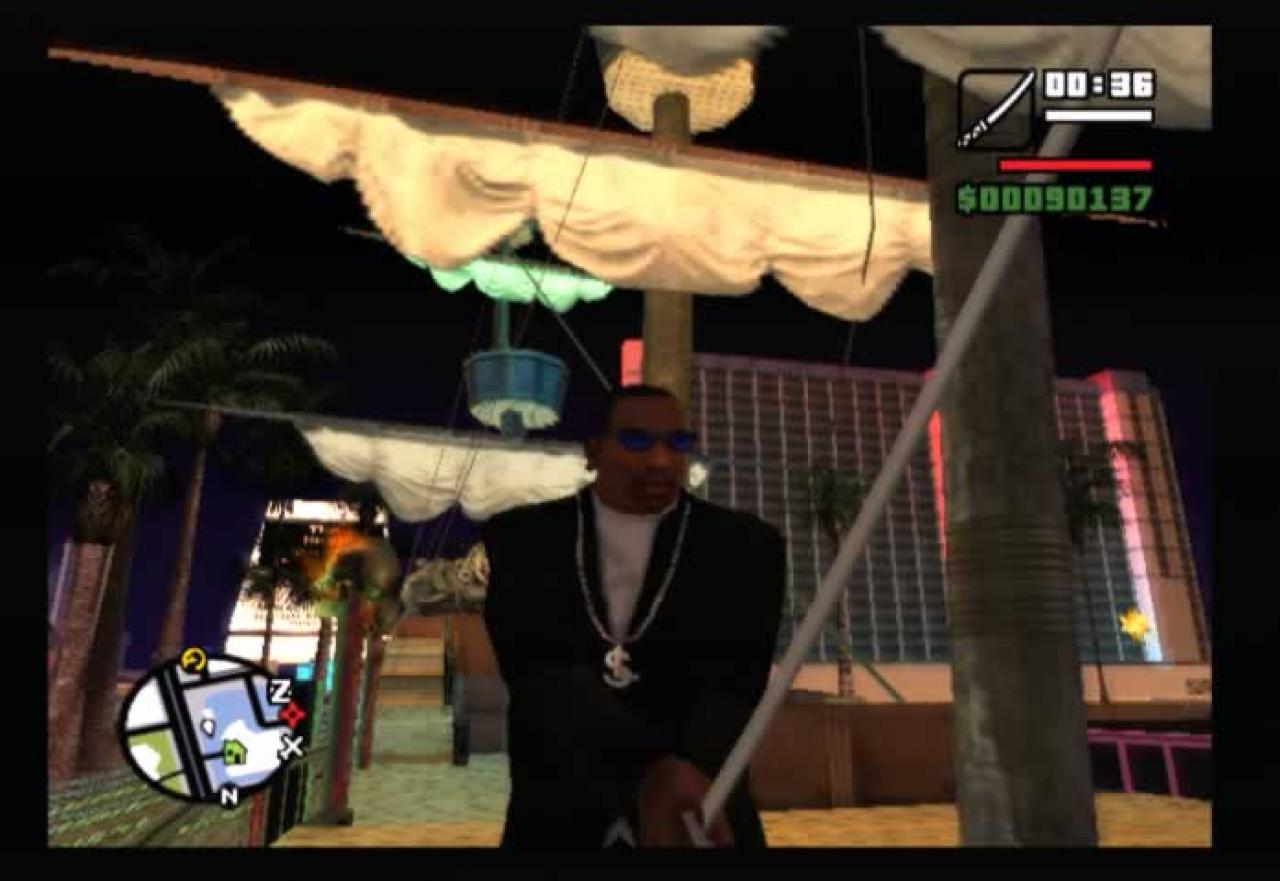 [15/12/2004] Auch ein Playstation 2-Titel: Grand Theft Auto: San Andreas. Trotz angestaubter Grafik ist GTA: San Andreas ein echter Renner. Kein Wunder, schließlich blickt Entwickler Rockstar auf eine erfolgreiche Serie zurück. Der neueste Spross, GTA 4, kommt bereits im April 2008 auf die Next-Gen-Konsolen.
