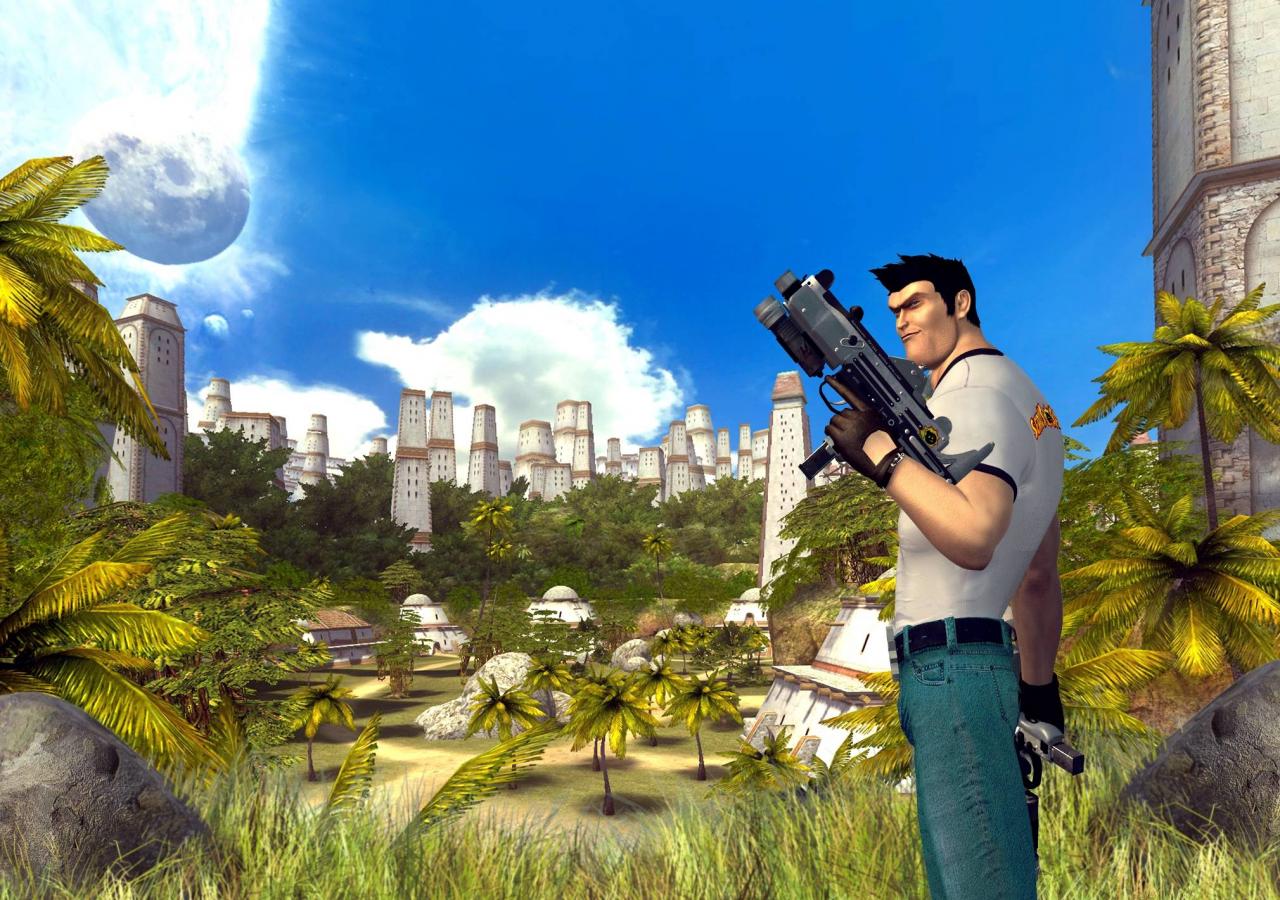 [29/06/2005] Serious Sam freut sich nicht wirklich über die idyllische Ruhe. Gleich kommen die Monster, doch Sorgen machen muss er sich nicht.