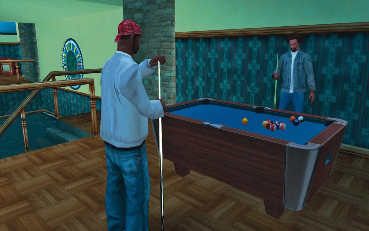 [11/07/2005] Auch GTA: San Andreas lässt Sie Billard spielen.