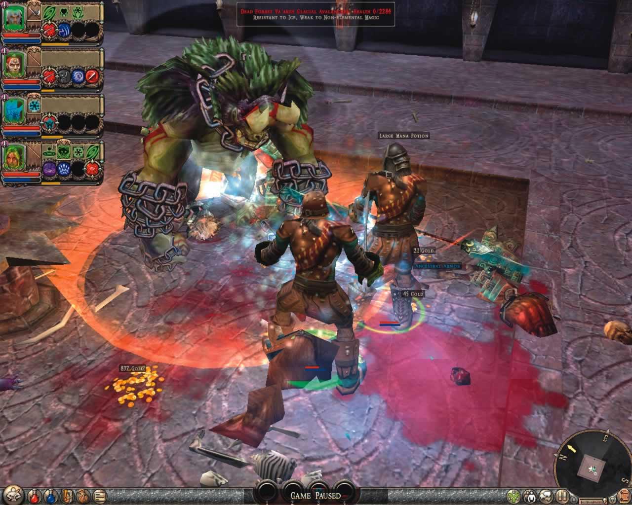 [31/08/2005] Wie sich das für ein Action-Rollenspiel gehört, ist der Boden nach einem Metzelkampf mit Pixelblut überzogen. 