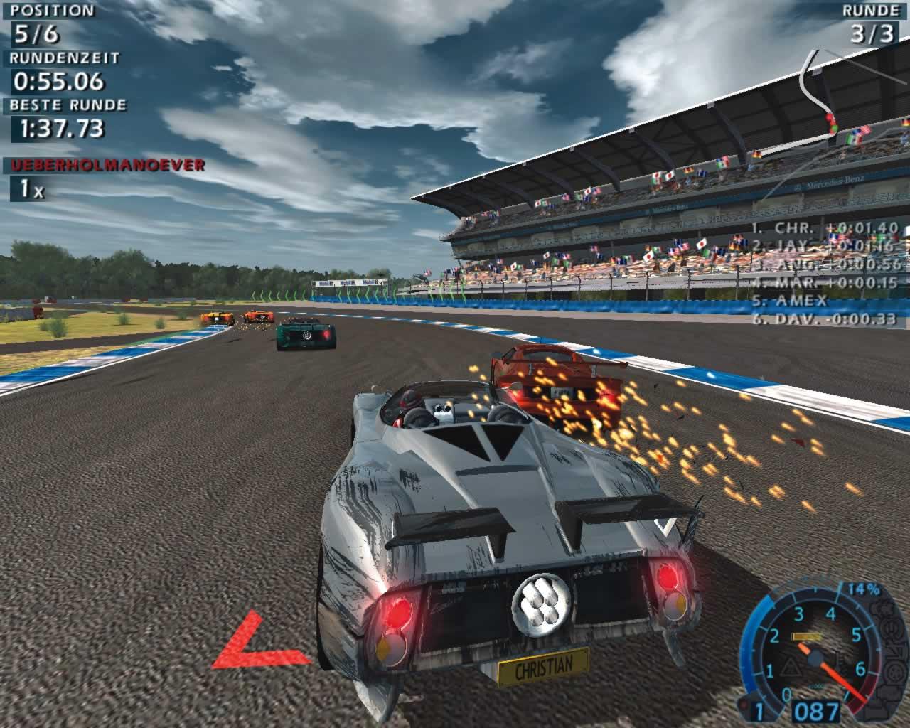 [24/09/2005] Dieser Zonda Roadster von Pagani hat beim Hockenheim-Rennen bereits einige Kratzer abbekommen.