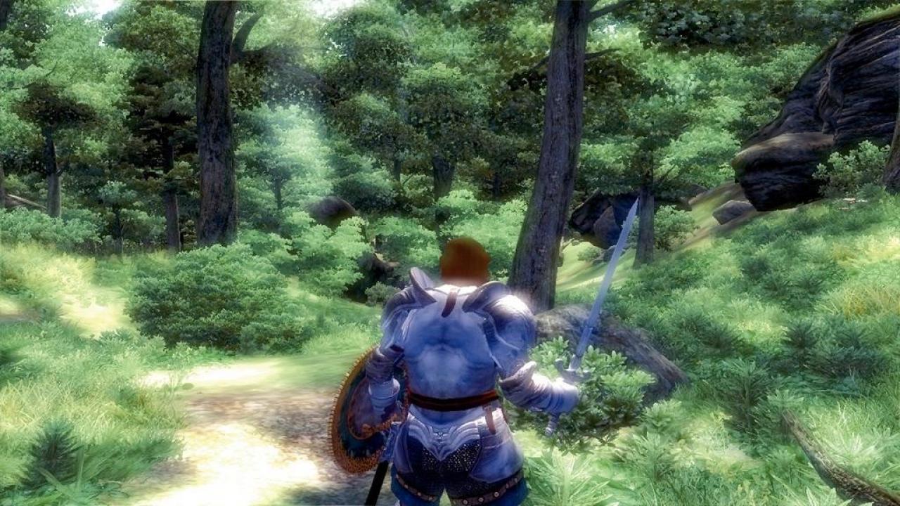 [28/07/2006] The Elder Scrolls 4: Oblivion hat die Hardware 2006 ordentlich ausgereizt. Der Preis war eine Naturoptik zum Niederknien. Dieser Shot kommt von der E3 2006, für die Release-Version fuhren die Macher den Bloom-Effekt ein wenig zurück. Wer ihn zurückhaben will, findet sicher Mods, davon gibt es einige.