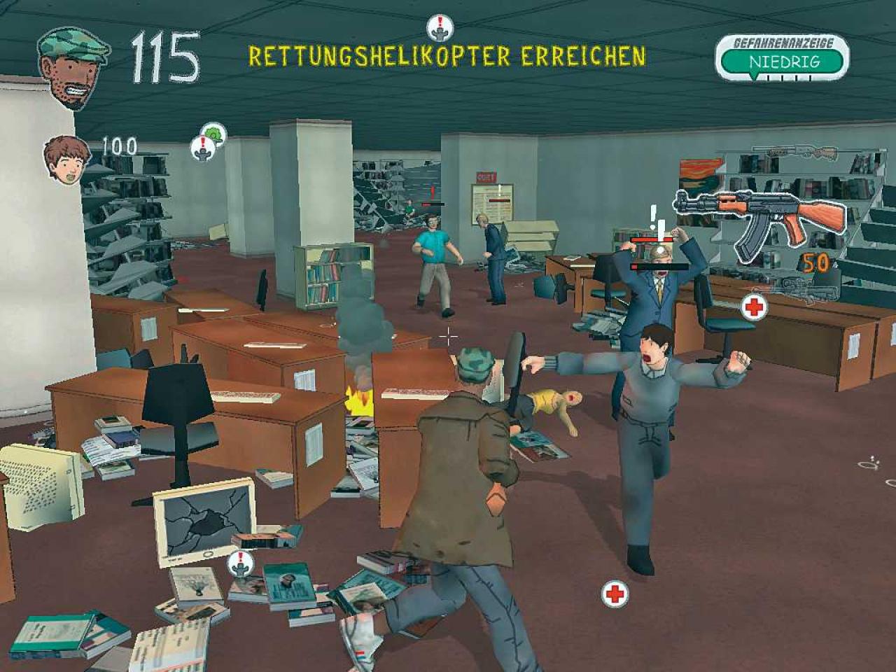 [25/08/2006] Anthony muss den Rettungshelikopter erreichen. Dafür rennt er durch Räume, schießt Leute ab und löscht brennende Gänge.