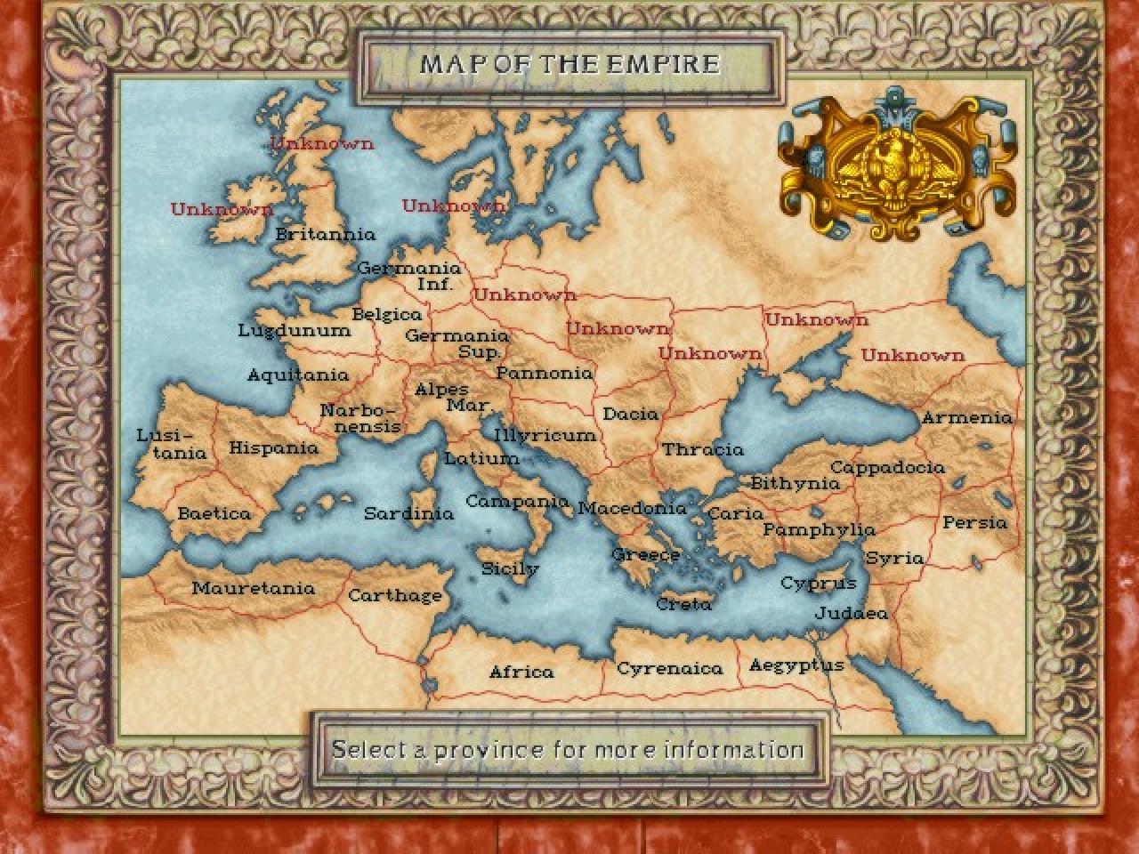 [11/10/2006] Caesar 2: die Übersichtskarte.