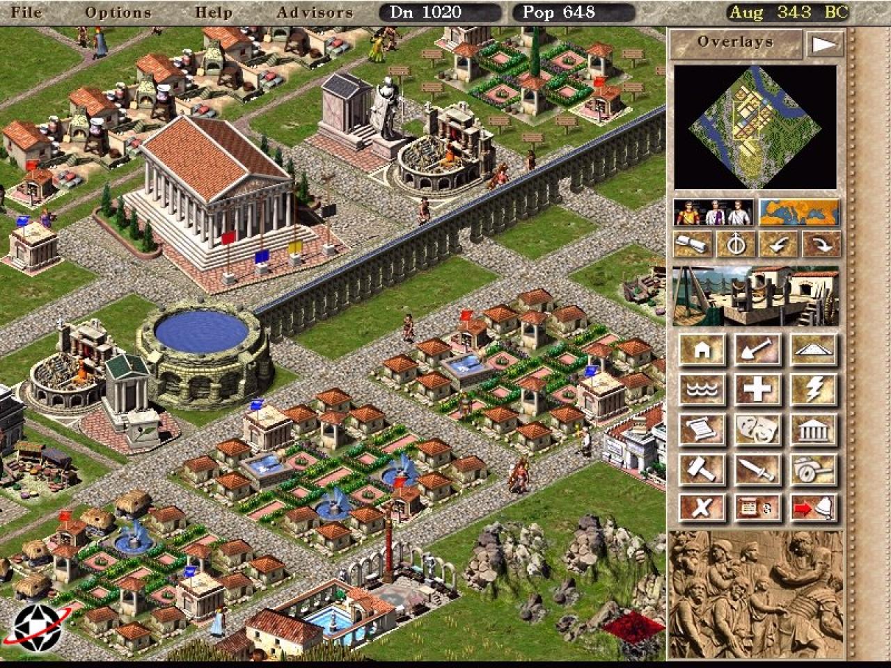 [11/10/2006] Caesar 3: Mit 800x600 schon recht hoch auflösend, doch mit mehr spielerischen Neuerungen denn deutlicher grafischer verbesserung.