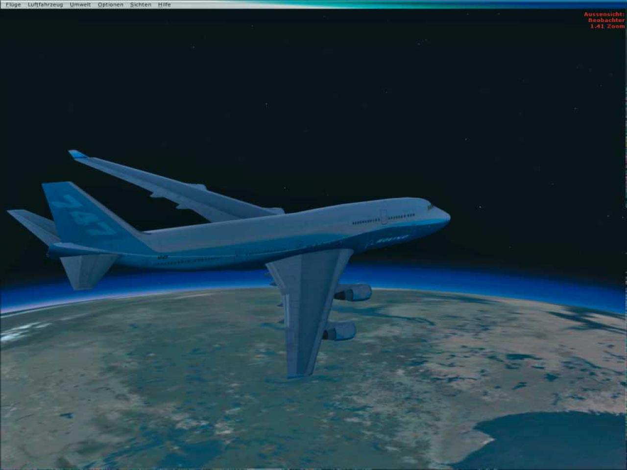 [19/10/2006] Im Flight Simulator X stoßen Sie nicht etwa irgendwann gegen eine unsichtbare Barriere. Stattdessen ist es möglich, bis in den Weltraum zu jetten. Leider fehlt dazu noch der passende Flieger.