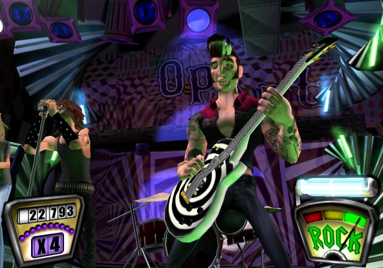 [24/10/2006] (2005) Guitar Hero, RedOctane[br]Guitar Hero läutete eine neue Ära von Musikspielen ein. Mithilfe einer Plastik-Gitarre konnte jeder zu den Hits von Metallica, Nirvana und Iron Maiden spielen und sich dabei wie ein echter Rockstar fühlen. Dank Mehrspieler-Modus auch auf Partys ein absoluter Renner. Nur die Nachbarn werden an dem Heimkonzert womöglich keine Freude haben.