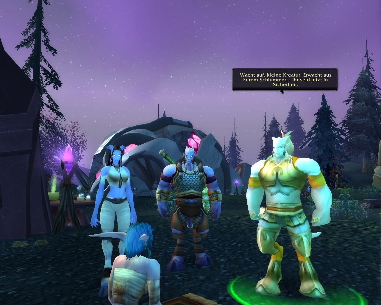 [14/10/2006] Draenei (World of Warcraft) - Zwar bietet WoW mit Worgen und Pandaren weitere eher ungewöhnliche Rassen, die Draenei stellen jedoch ein Volk dar, das in ihrer Erscheinungsform einzigartig ist. Die Hufen an den Enden ihrer Beine und Hörner auf dem Kopf stammen noch von den Dreanei-Vorfahren der Eredar, die einst auf dem Planeten Argus lebten.