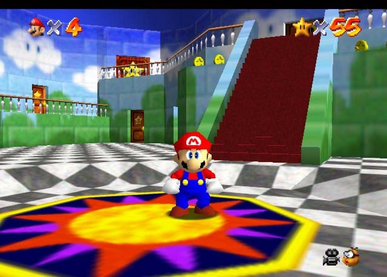 [20/11/2006] Super Mario 64 schafft in Sachen Tutorial eine schöne Balance. Man kann sich frei durch das Schloss von Peach bewegen. Nur Hinweisschilder deuten darauf hin, dass jetzt eine etwas kniffligere Hüpfpassage kommt, für die man einen besonderen Move braucht.