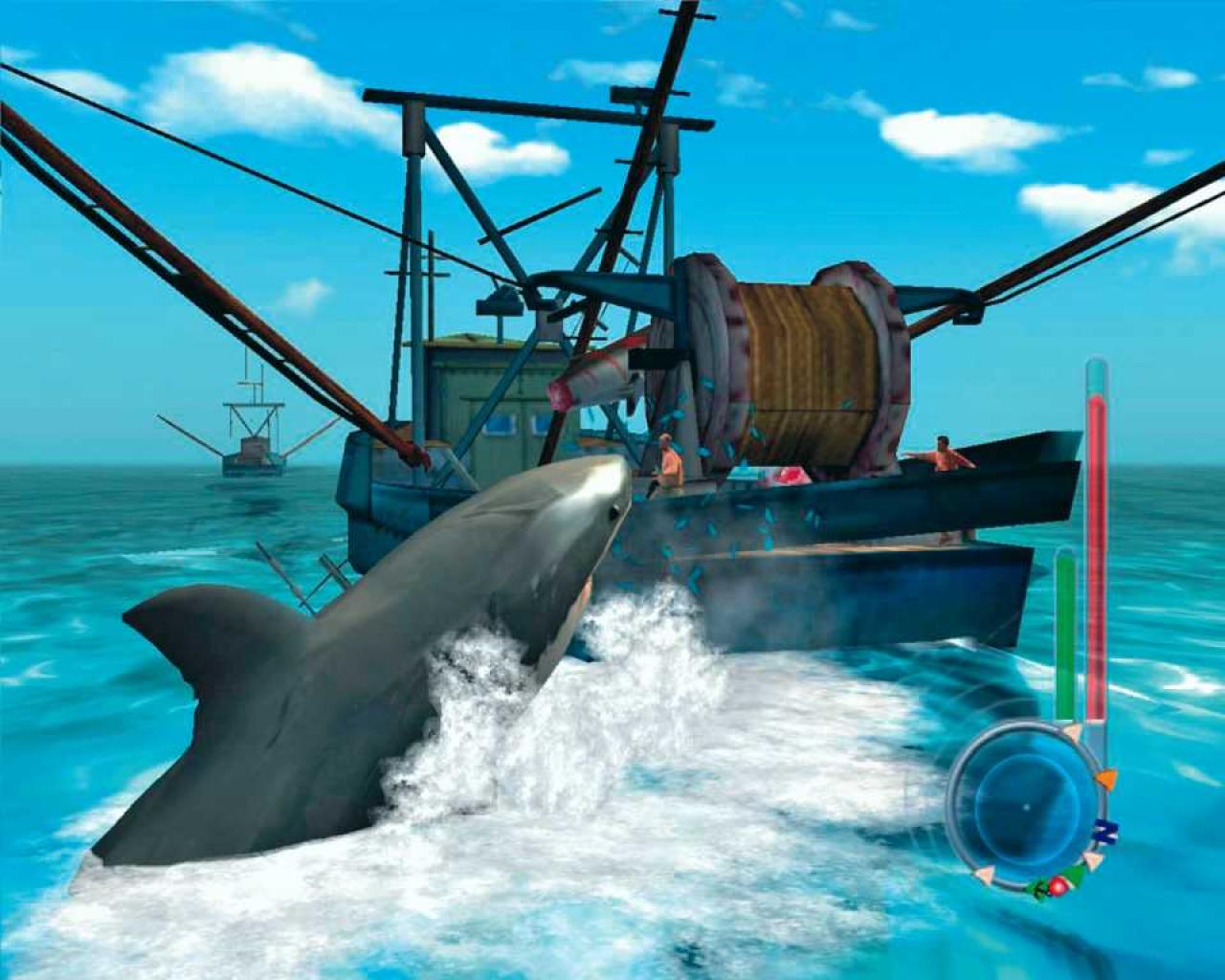 [14/12/2006] Der weiße Hai - Das Spiel, 2006Ein nimmersatter Haifisch als Protagonist in einem Videospiel? Richtig. In Der weiße Hai - Das Spiel miemt der Spieler das wohl gefürchtetste Monstrum des Meeres. Fisch, Mensch, ja sogar Boote sind vor dem riesigen Maul des Tieres nicht sicher. Der Titel macht jede Menge Spaß, musste jedoch aufgrund seines hohen Gewaltgrads an den hiesigen Markt angepasst, sprich entschärft, werden. 