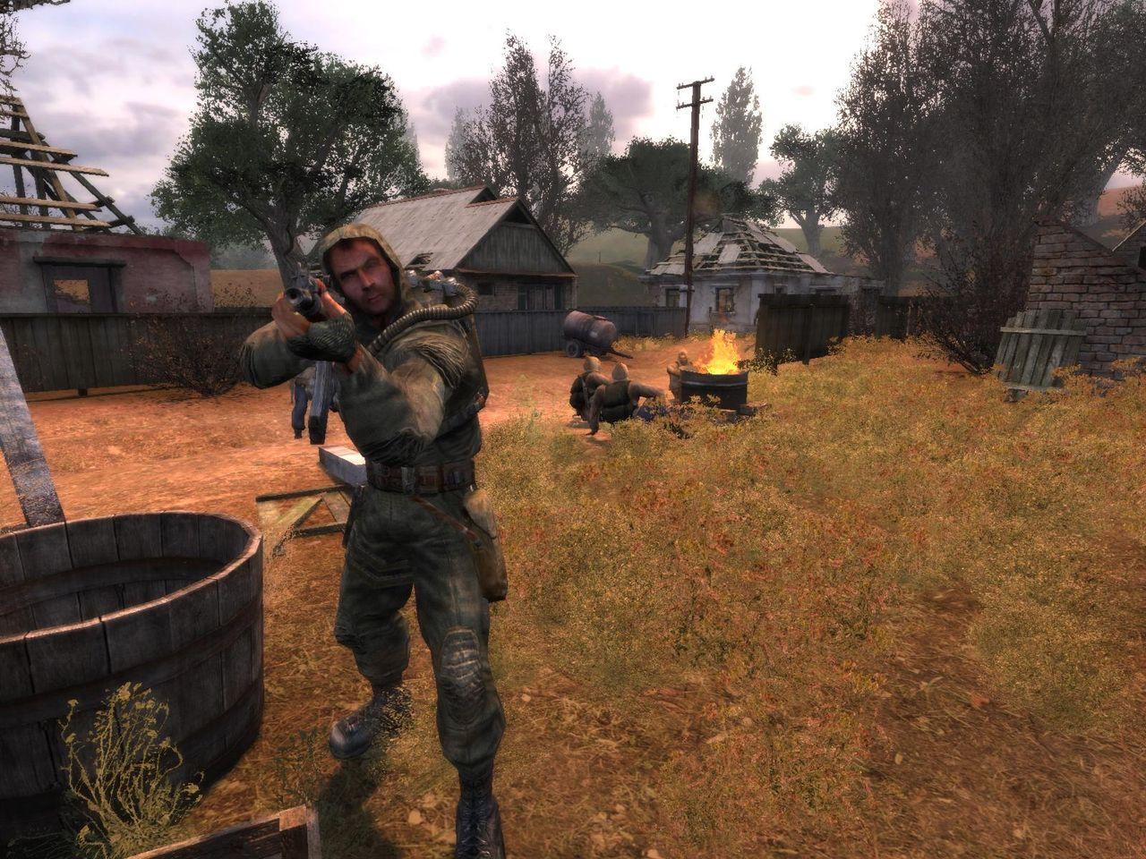 [15/01/2007] Stalker: Shadow of ChernobylHier gibt es KI-Kämpfer, die sich in eine Dauerstarre versetzen können. Dieser Typ steht nun schon seit drei Tagen regungslos in der Gegend herum. Solche menschlichen Salzsäulen findet man in diesem Abenteuer immer wieder.