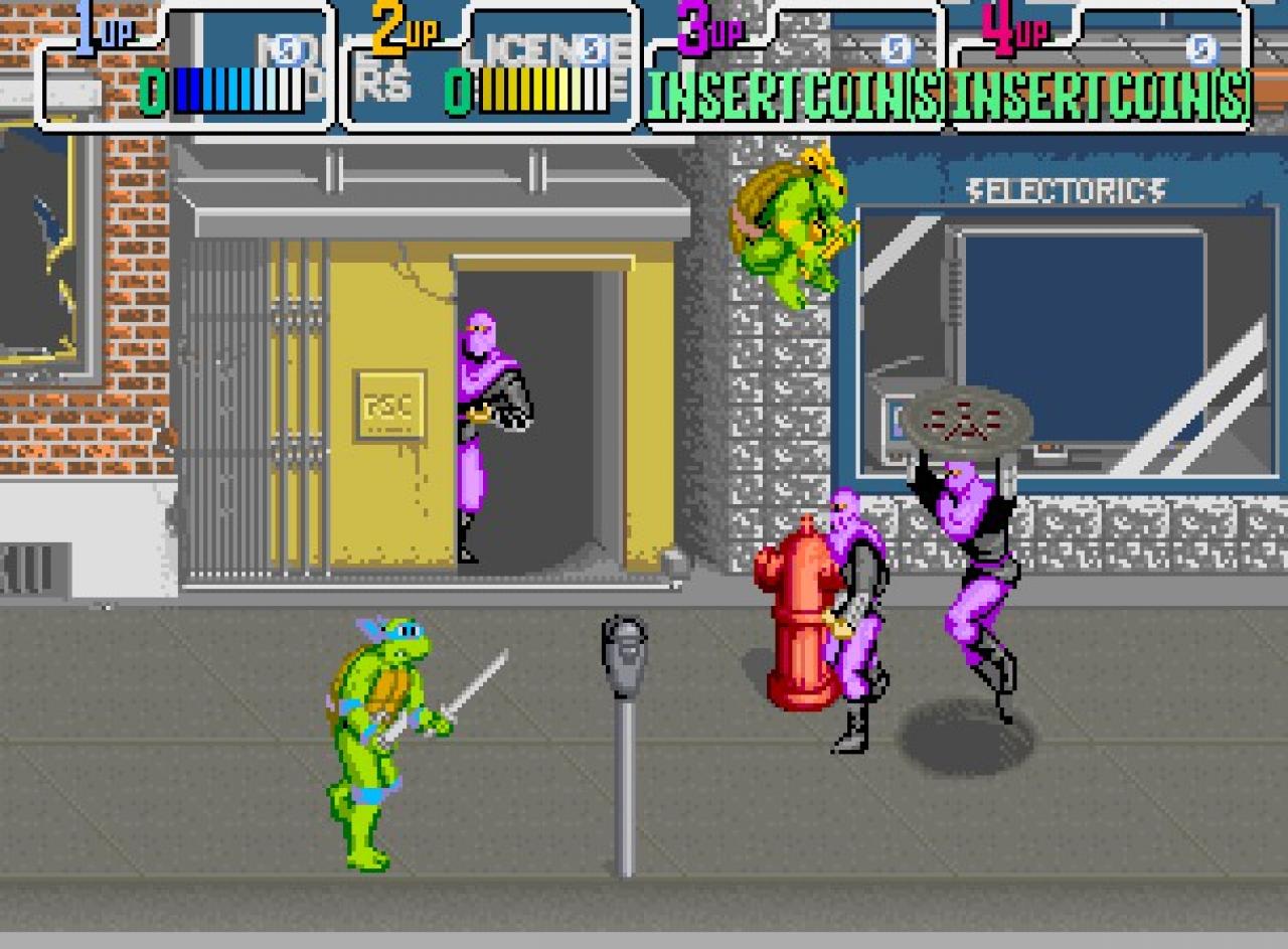 [14/03/2007] Der Side-Scrolling Beat 'em up-Klassiker Teenage Mutant Ninja Turtles Arcade - kurz TMNT oder in Europa besser bekannt als Teenage Mutant Hero Turtles - basiert auf der gleichnamigen Comicserie. Diese stammt aus der Feder von Zeichner Kevin Eastman und Peter Laird und war ursprünglich lediglich als Parodie auf die in den 80ern populären Comicserien Daredevil, X-Men und Ronin konzipiert. Die vier mutierten Riesenschildkröten Leonardo, Donatello, Raphael und Michelangelo gewannen die Herzen der Comic-Fans jedoch im Sturm und damit war eine neue Franchise geboren.