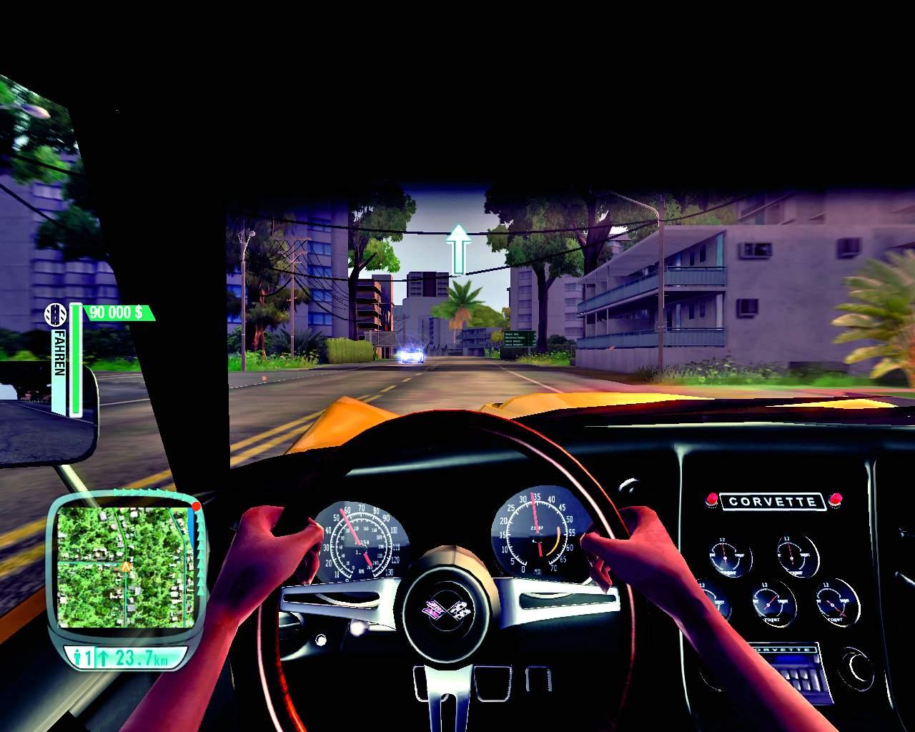 [23/04/2007] Selbst das Interieur der Wagen gestalteten die Entwickler dem Original entsprechend. Hier das Cockpit einer alten Corvette.