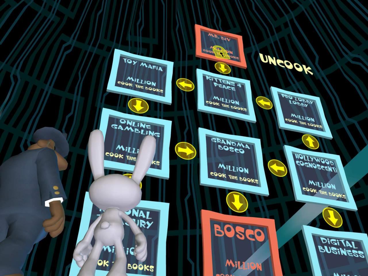 [27/04/2007] Boscos Preise sind wieder der reine Wucher. In diesem simplen Schalterrätsel überweisen Sam und Max ihm eine gewaltige Summe.