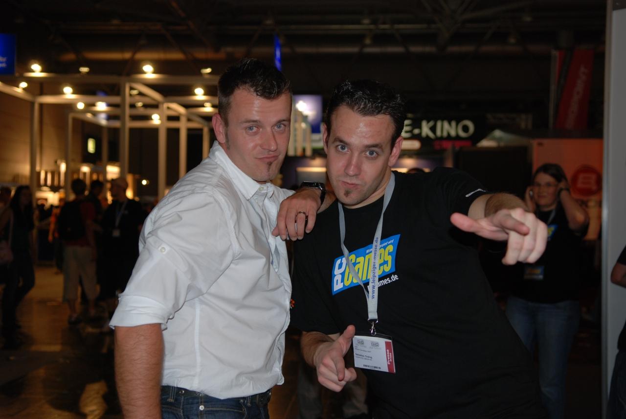 [28/08/2007] Marco Leibetseder (Layout PC Games) mit Sebastian Thöing.