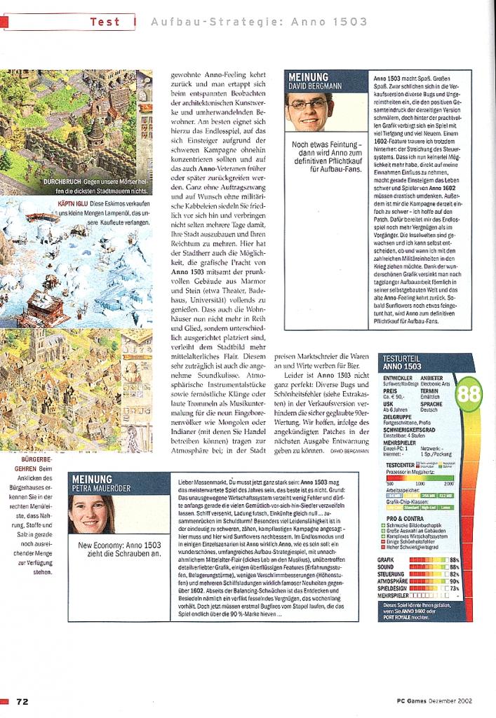 [25/10/2007] Anno 1503 im Klassik-Test, ein erfolgreicher Nachfolger zu Anno 1602 (5)