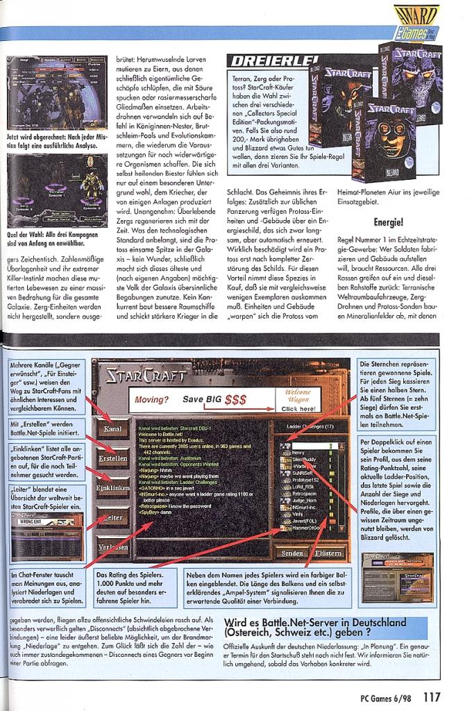 [16/10/2007] Starcraft 1: Test des Blizzard-Strategiespiels in PC Games 06/1998. (4)