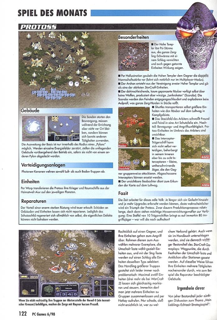 [16/10/2007] Starcraft 1: Test des Blizzard-Strategiespiels in PC Games 06/1998. (9)