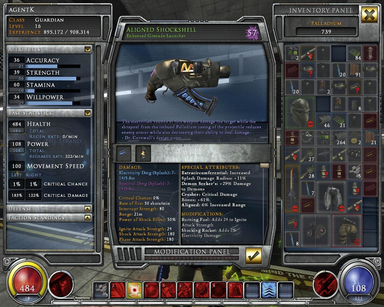 [07/11/2007] Hellgate ist vollgepackt mit coolen Waffen und Rüstungen. Die Detailansicht dieser Pistole zeigt, wie komplex die Schadenswirkung berechnet wird – es ist immerhin ein Rollenspiel!